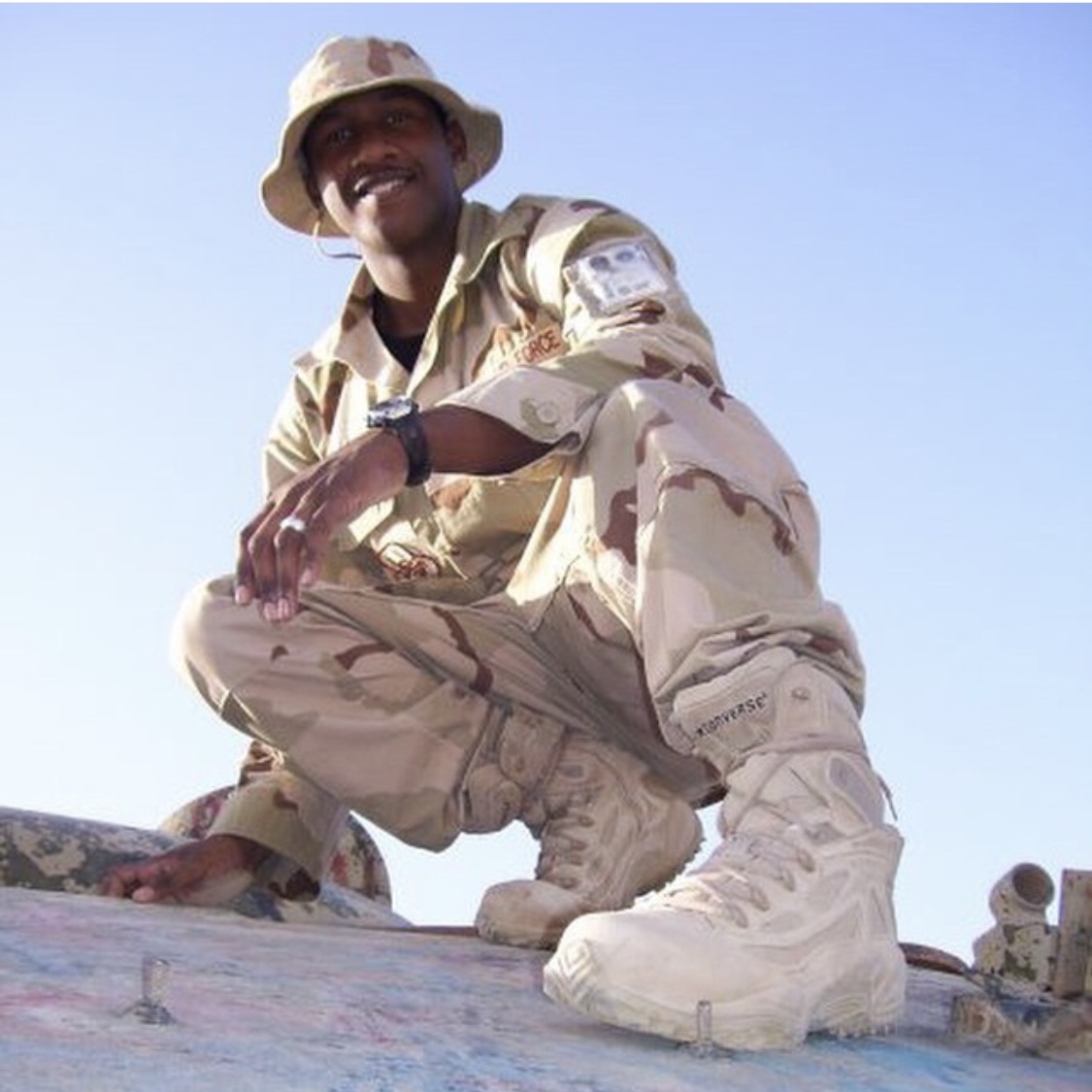 Don Finklea Jr. serving in the U.S. Air Force during a deployment